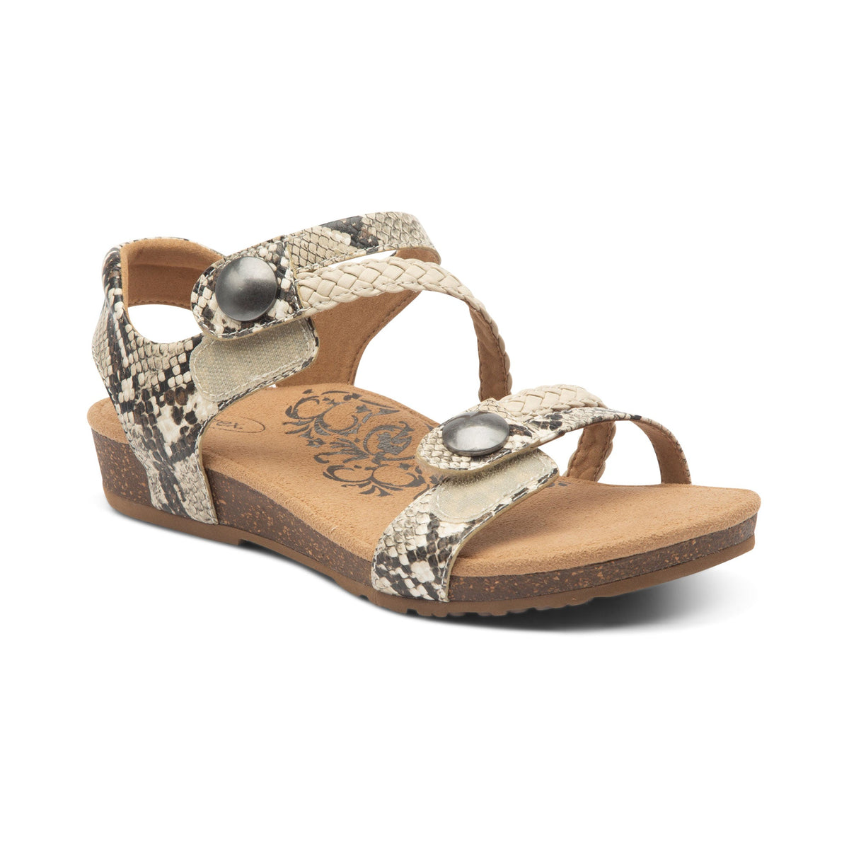 Jillian Braided Quarter Strap Sandal - Snake