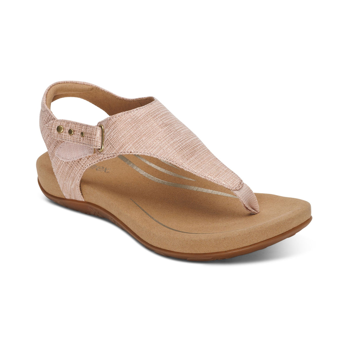Ellie Adjustable Quarter Strap Thong Sandal - Blush