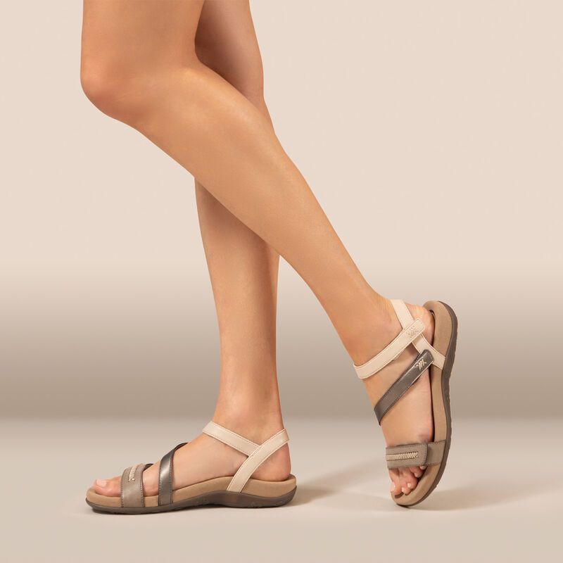 Gabby Adjustable Quarter Strap Sandal - Stone Multi