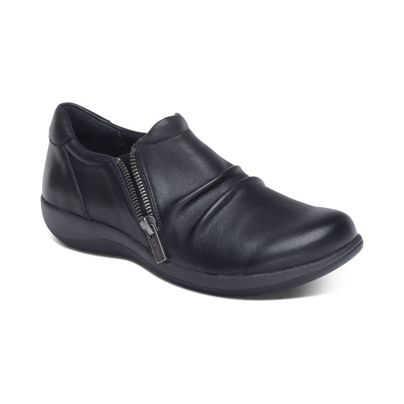 Katie Side Zip Slip-On - Black