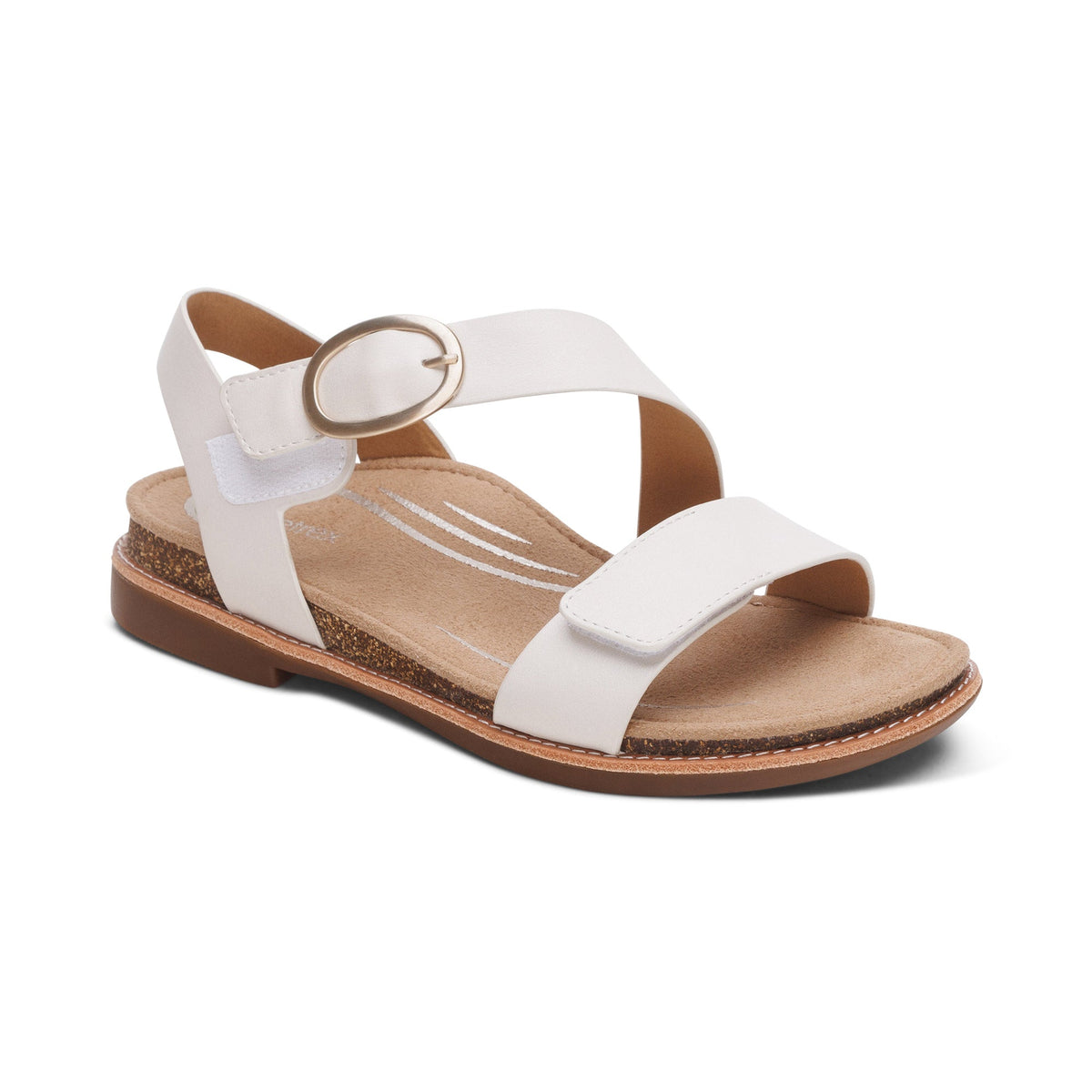 Tamara Asymmetrical Quarter Strap Sandal - Ivory