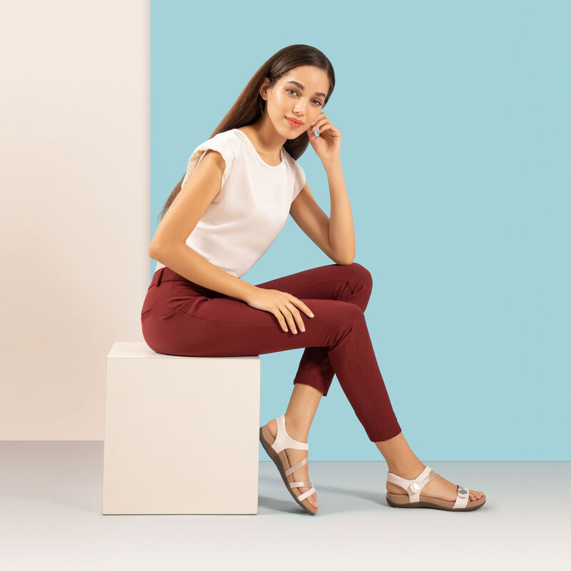 Jess Adjustable Quarter Strap Sandal - White