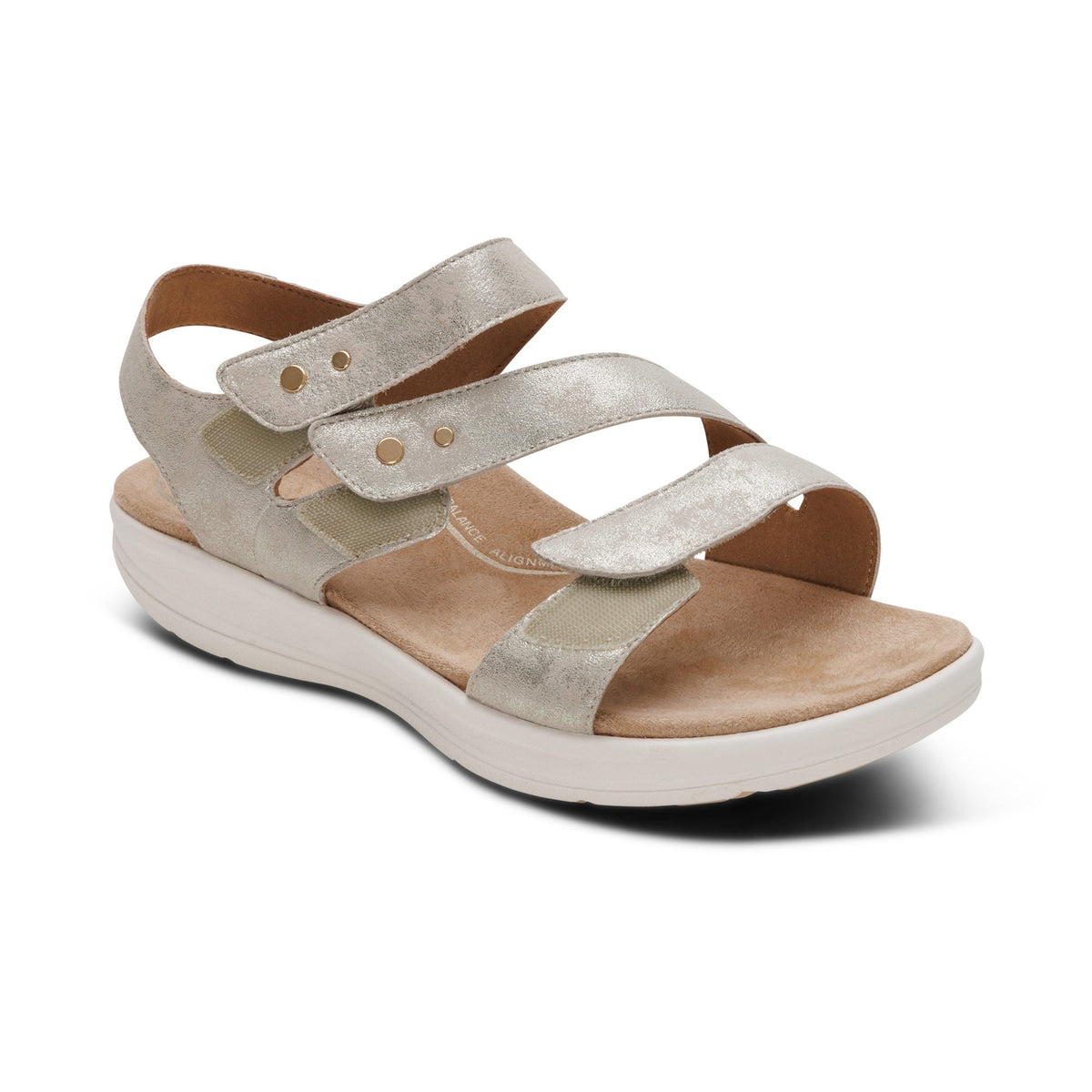 Savannah Adjustable Quarter Strap Sandal - Champagne