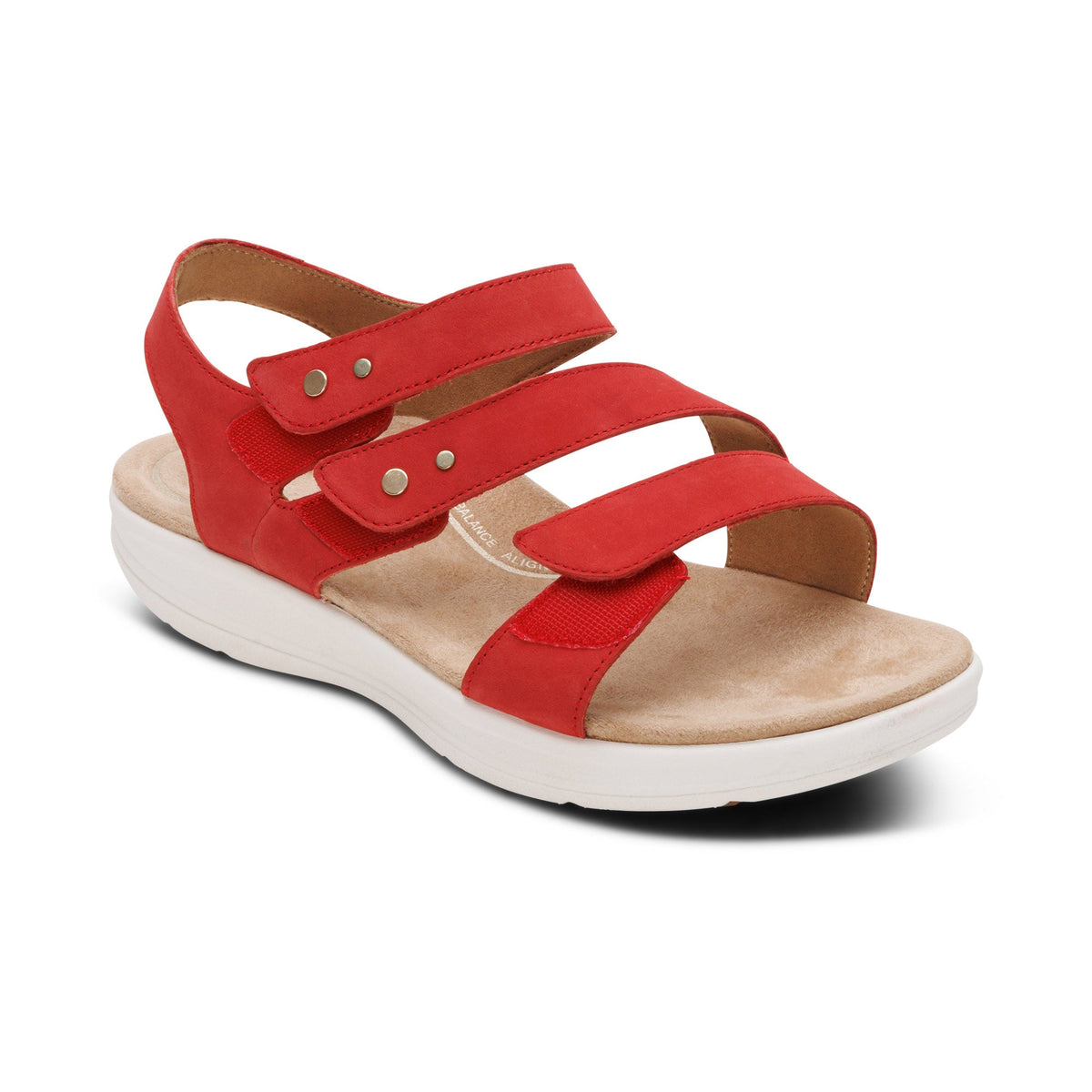Savannah Adjustable Quarter Strap Sandal - Red