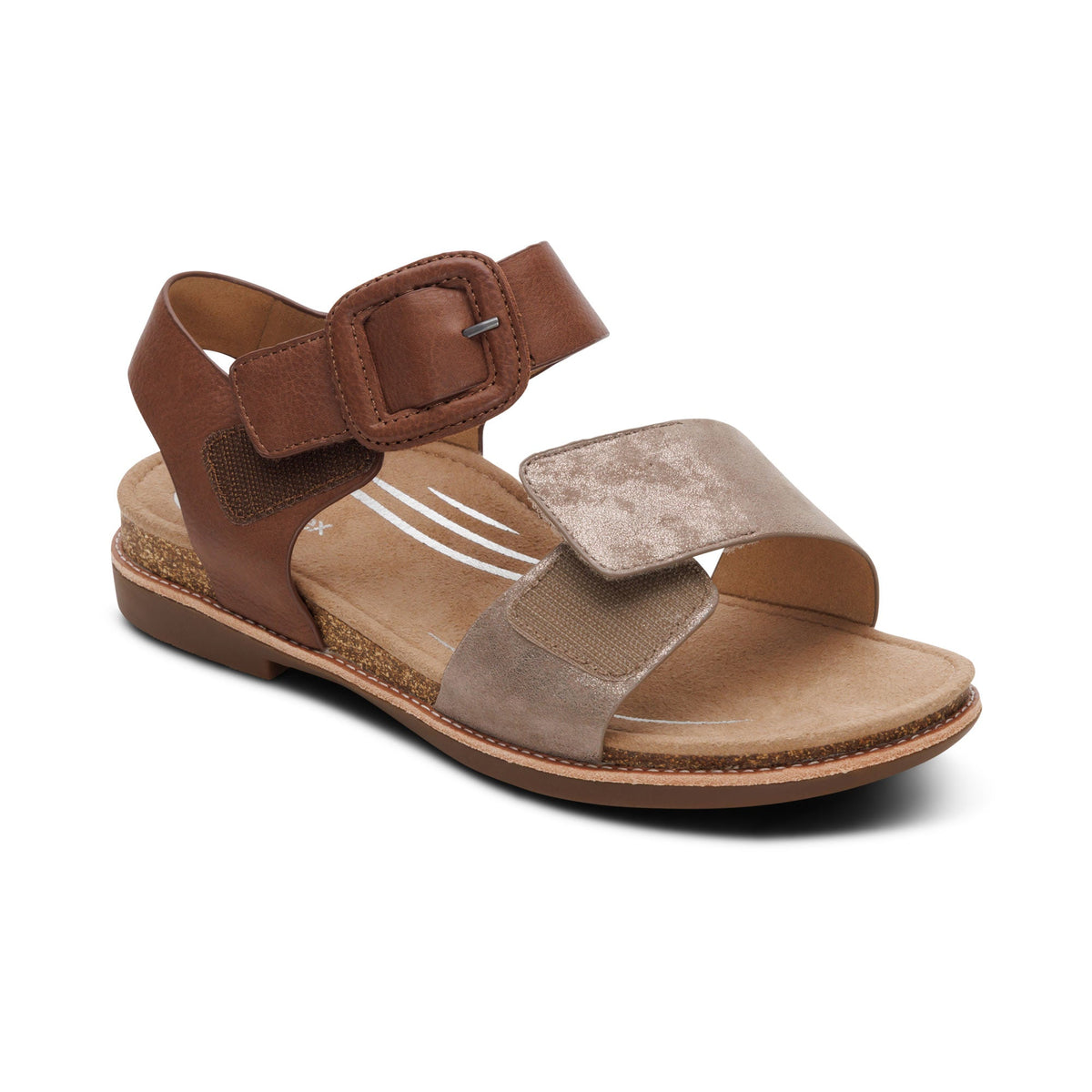 Claire Quarter Strap Sandal - Taupe Multi
