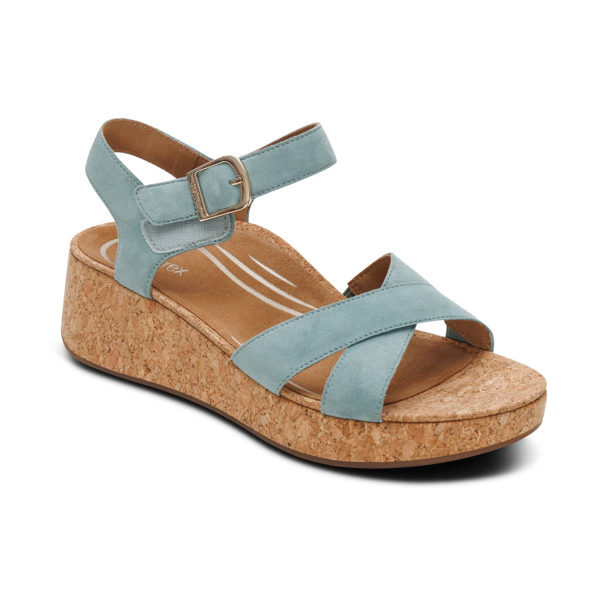 Flora Adjustable Quarter Strap Wedge - Sage