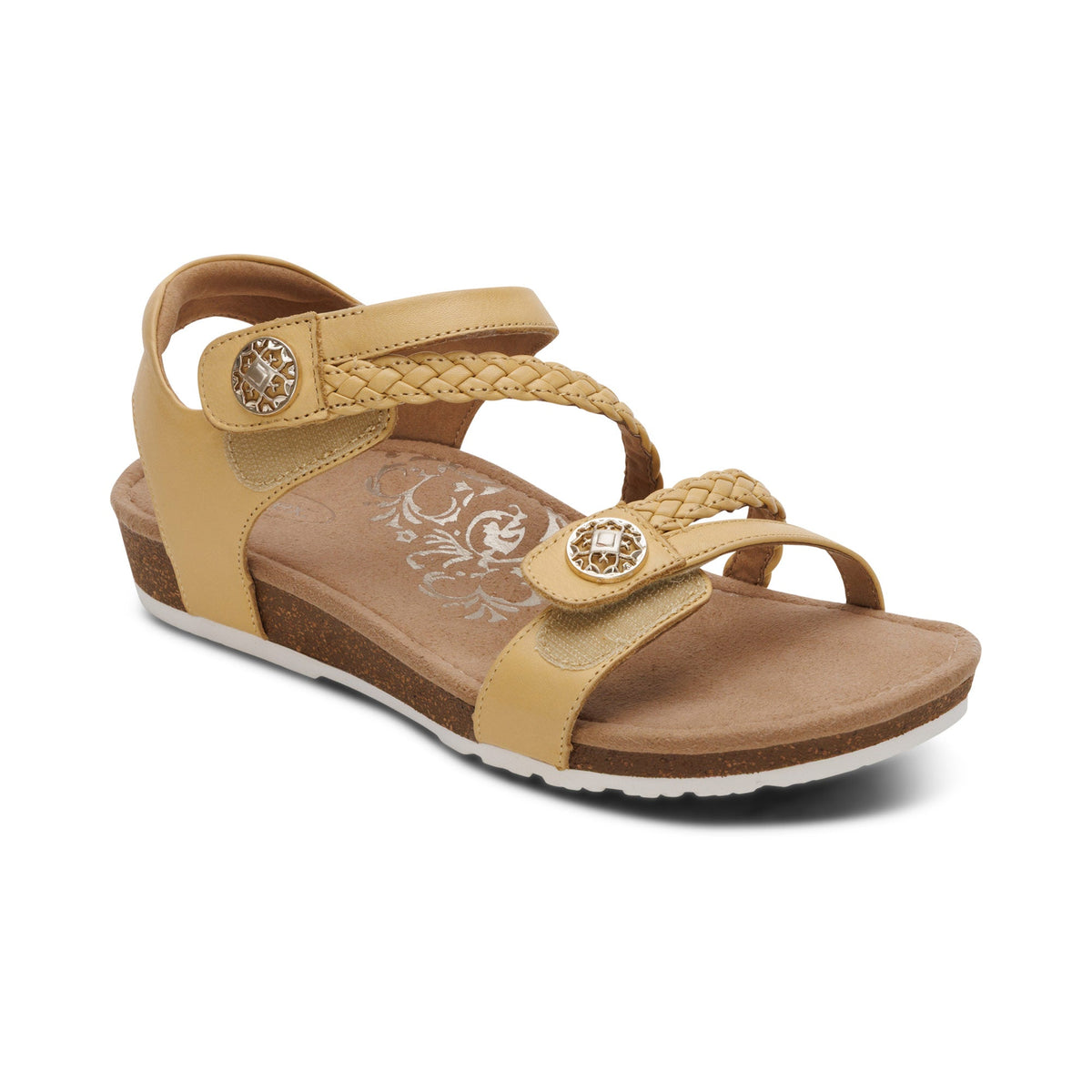Jillian Braided Quarter Strap Sandal - Butter