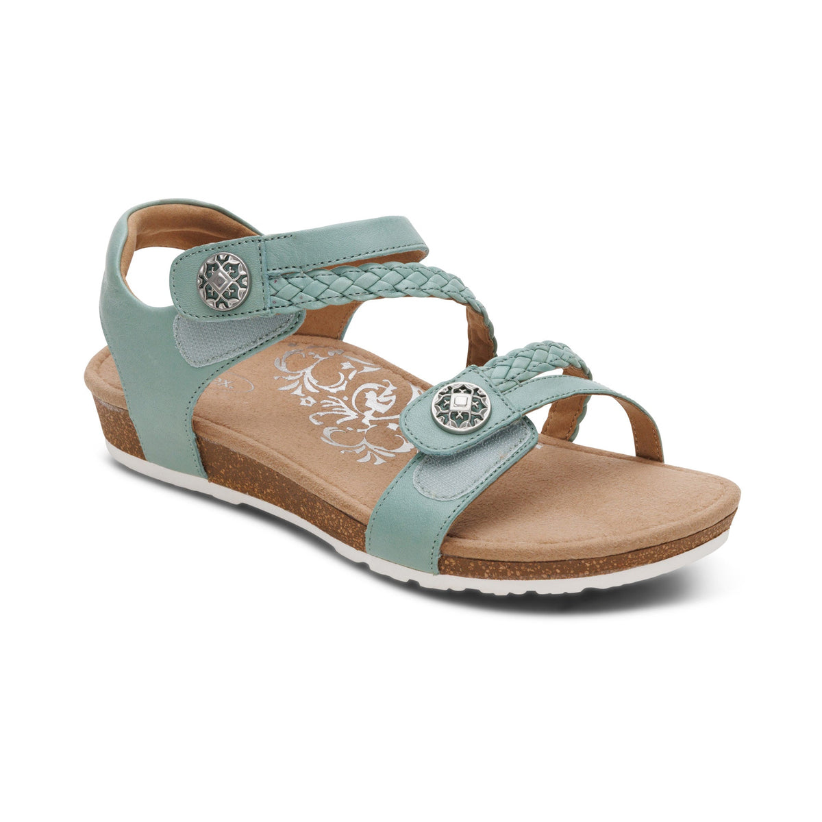 Jillian Braided Quarter Strap Sandal - Sage