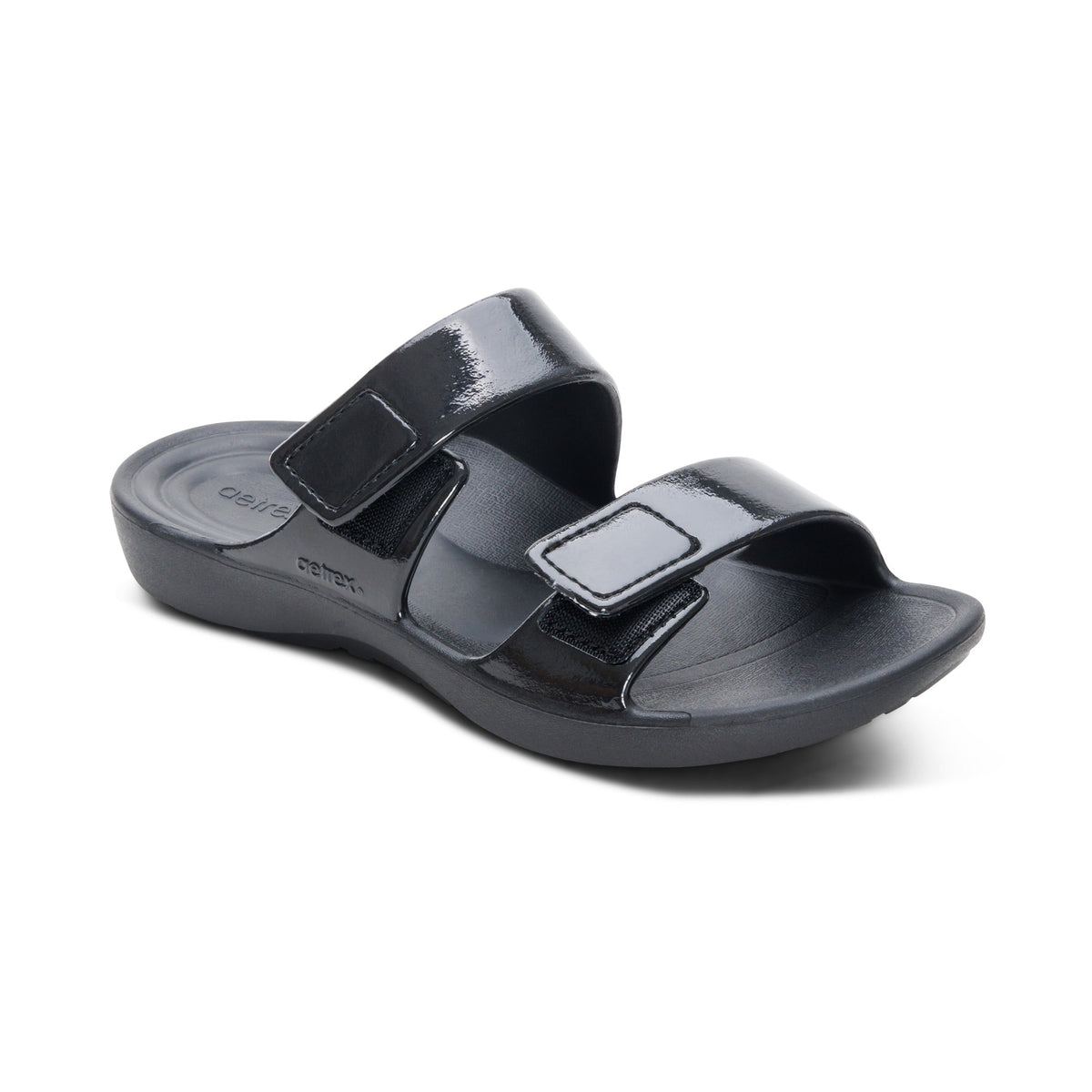 Kaia Two Band Slide - Black Gloss