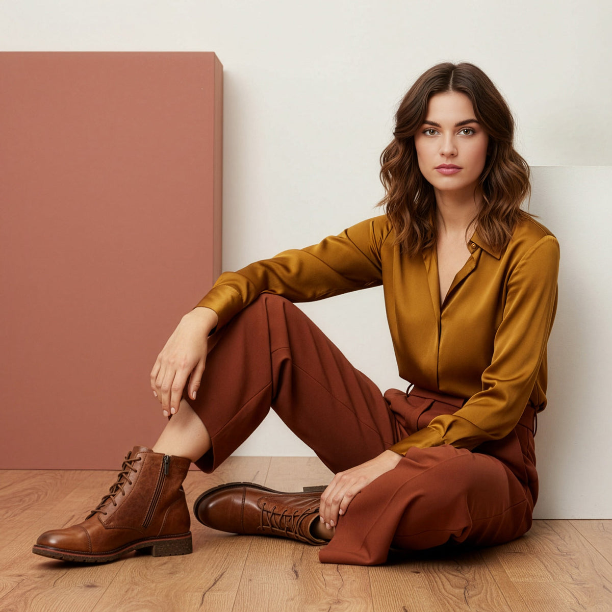 Juliet Lace-Up Boot - Cognac