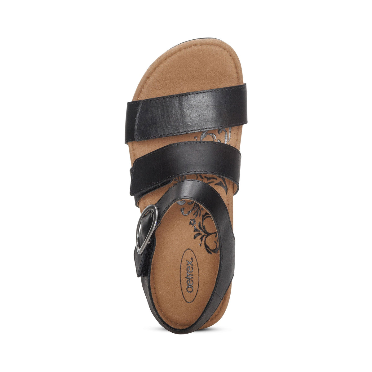 Lilly Adjustable Quarter Strap Sandal - Black