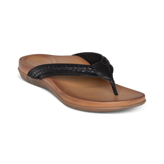 Emmy Braided Thong Sandal - Black