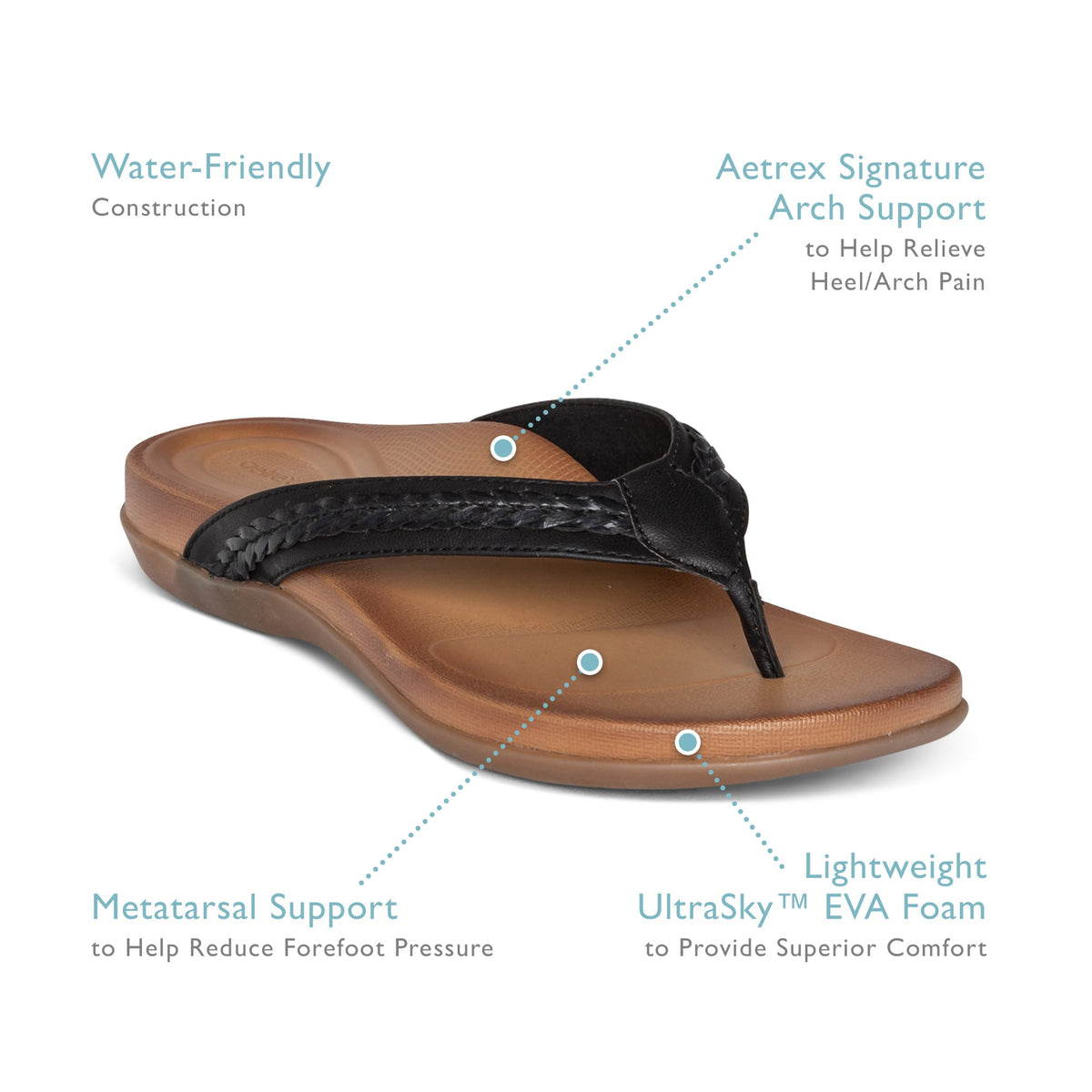 Emmy Braided Thong Sandal - Brown