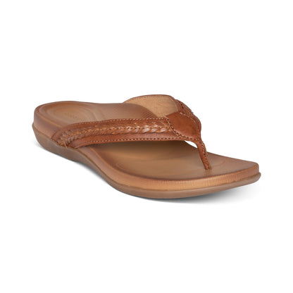 Emmy Braided Thong Sandal - Brown