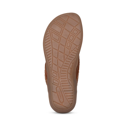 Emmy Braided Thong Sandal - Brown