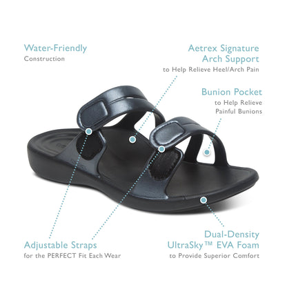 Janey Sport Slide - Navy