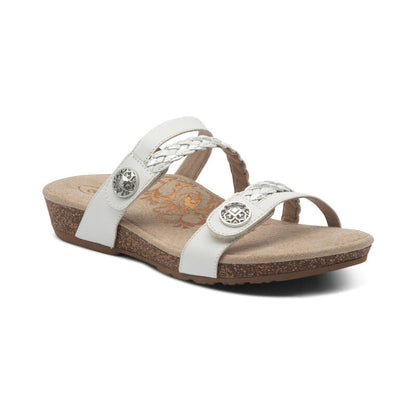 Janey Braided Slide - White