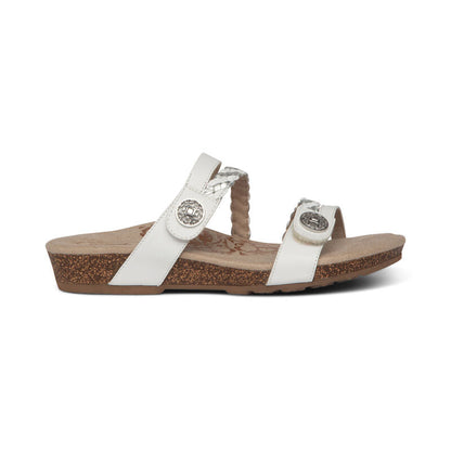 Janey Braided Slide - White