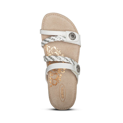 Janey Braided Slide - White