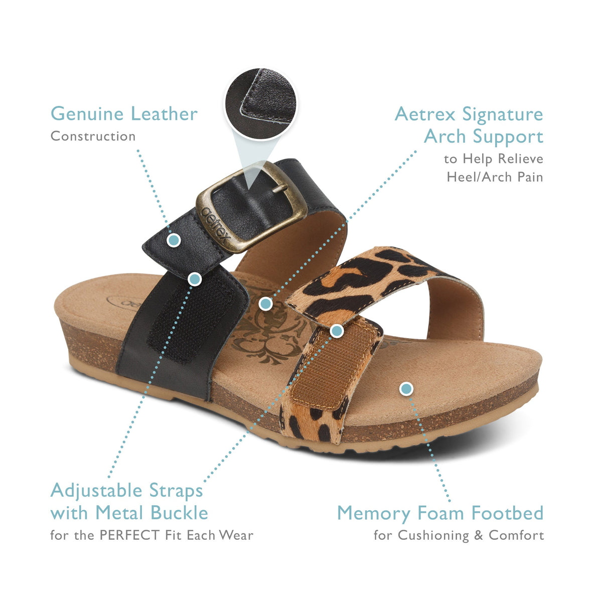 Daisy Adjustable Slide - Leopard