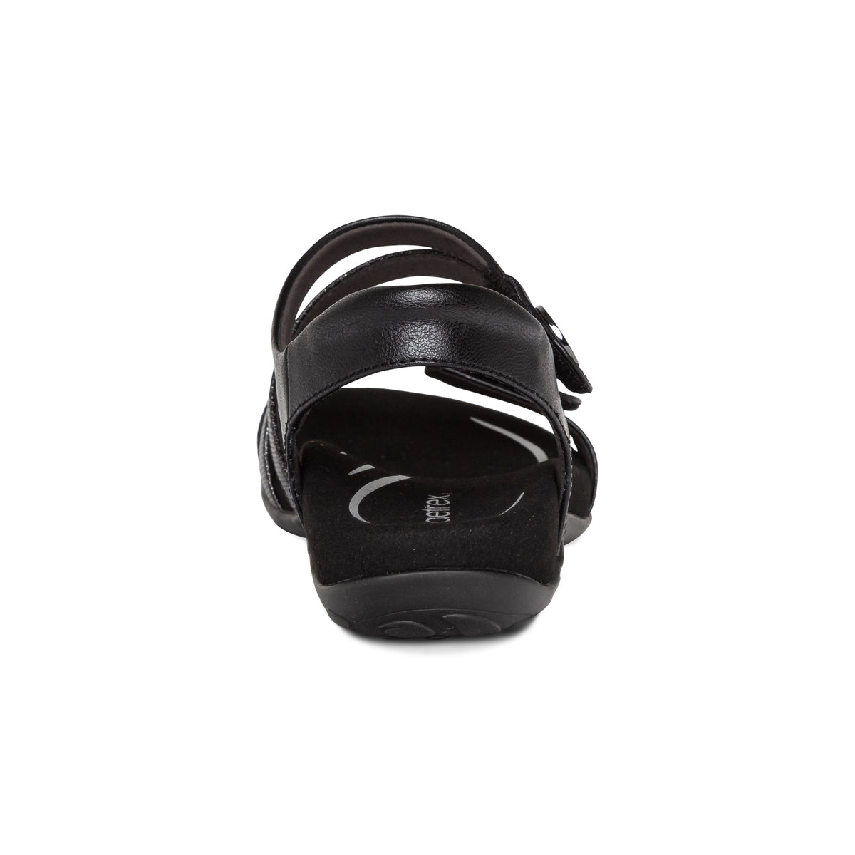 Jess Adjustable Quarter Strap Sandal - Black