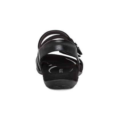 Jess Adjustable Quarter Strap Sandal - Black