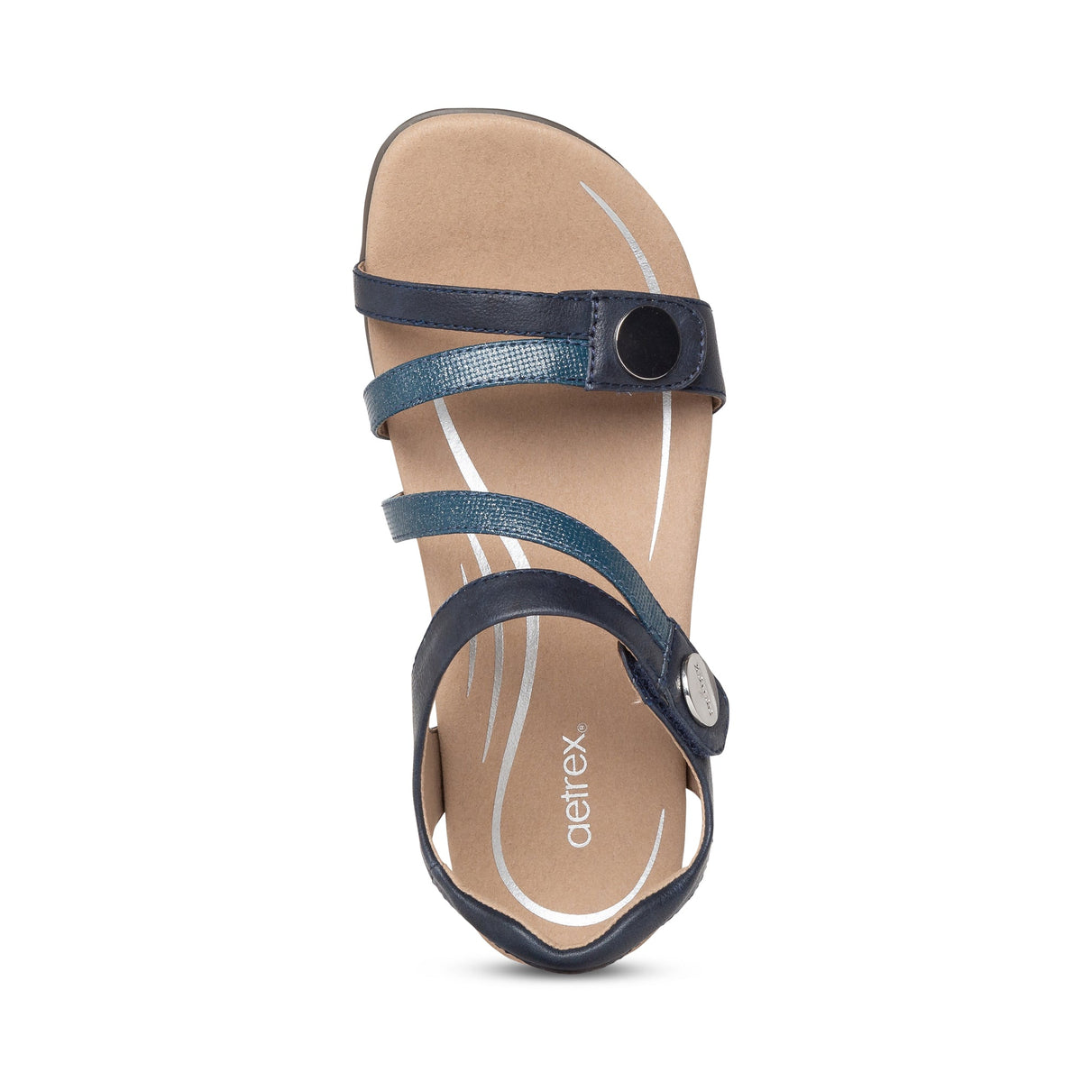 Jess Adjustable Quarter Strap Sandal - Navy