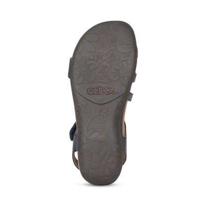 Jess Adjustable Quarter Strap Sandal - Navy