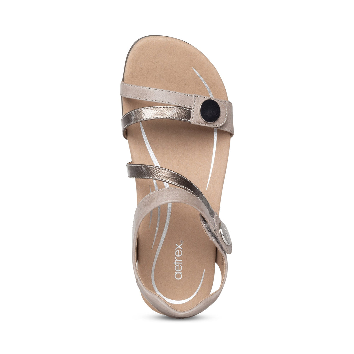 Jess Adjustable Quarter Strap Sandal - Smoke