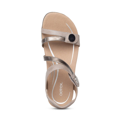 Jess Adjustable Quarter Strap Sandal - Smoke