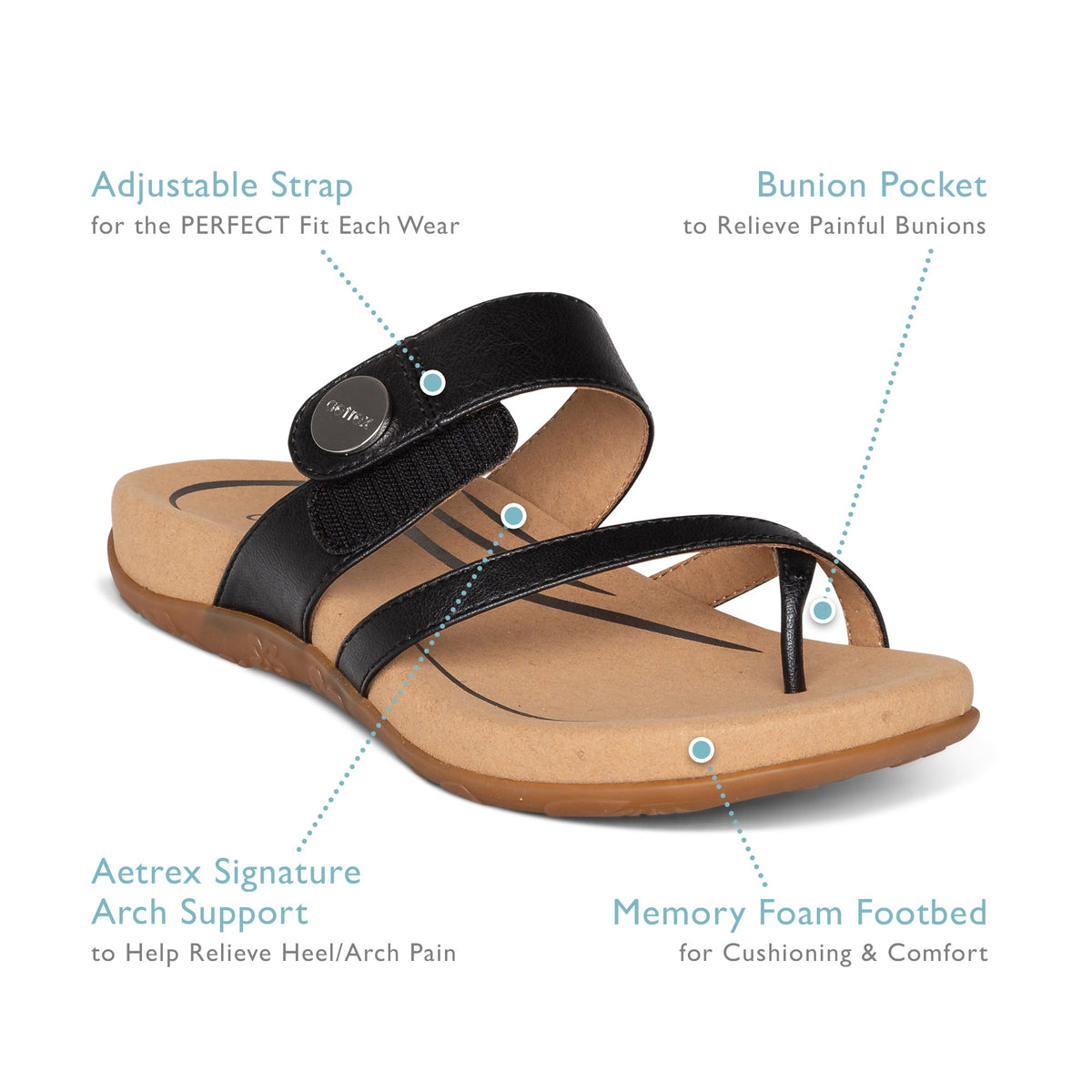 Izzy Adjustable Slide Sandal - White Sparkle