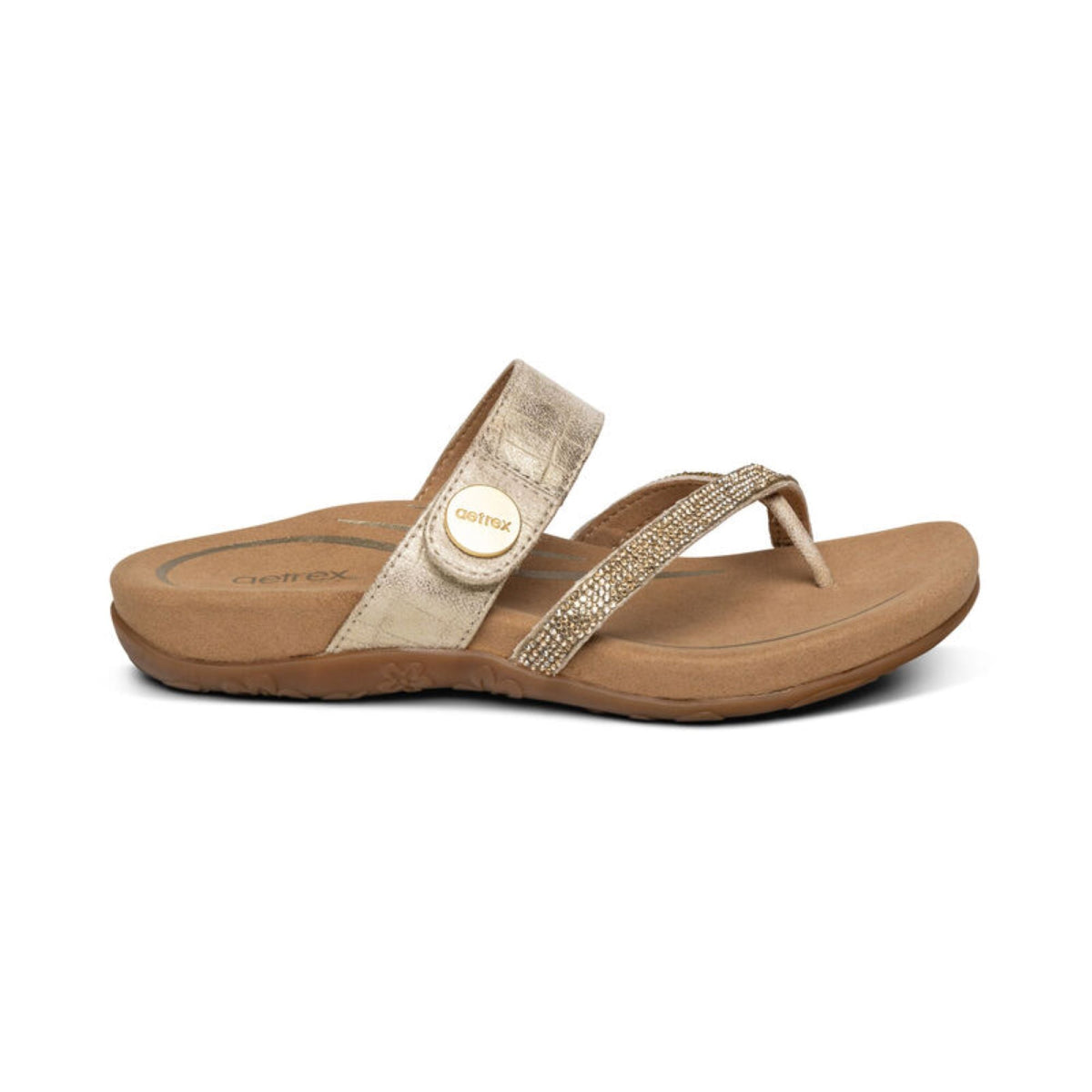 Izzy Adjustable Slide Sandal - Gold