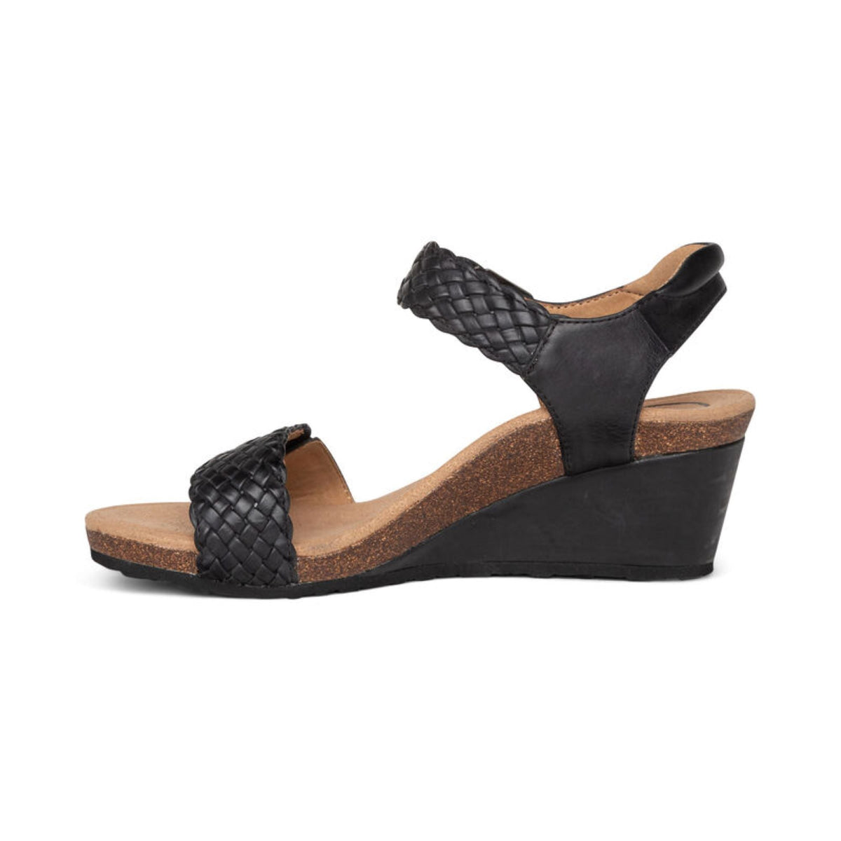 Grace Adjustable Woven Wedge - Black