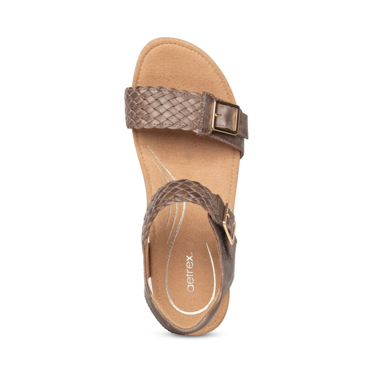 Grace Adjustable Woven Wedge - Taupe