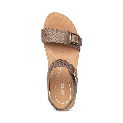 Grace Adjustable Woven Wedge - Taupe