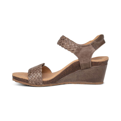 Grace Adjustable Woven Wedge - Taupe