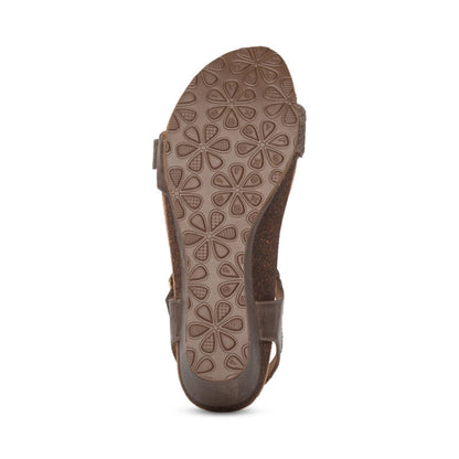 Grace Adjustable Woven Wedge - Taupe