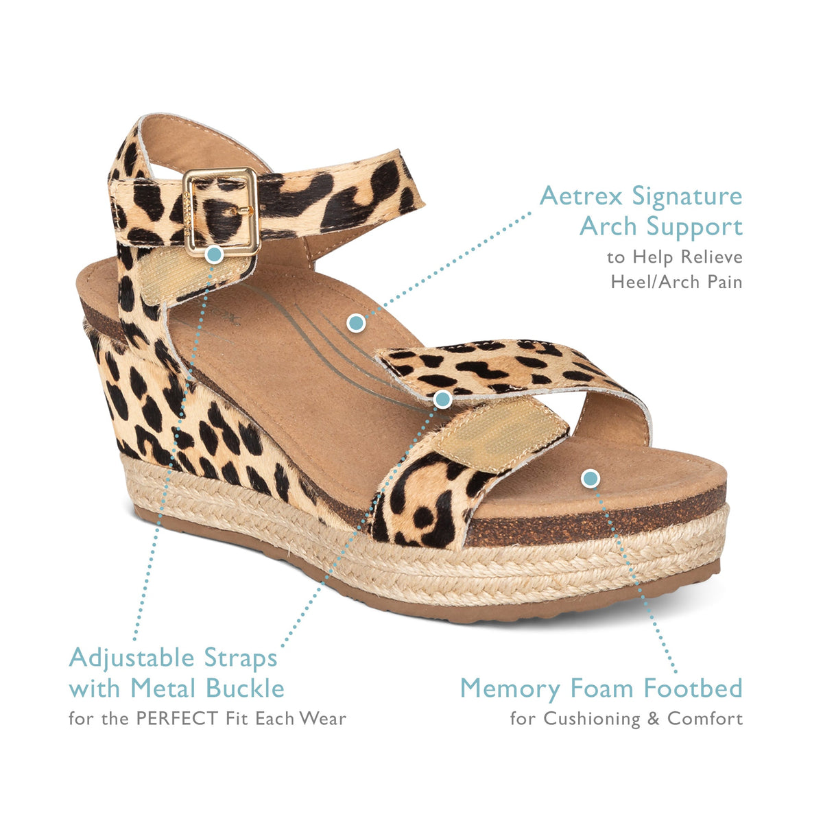 Sydney Quarter Strap Espadrille Wedge - Black Leather