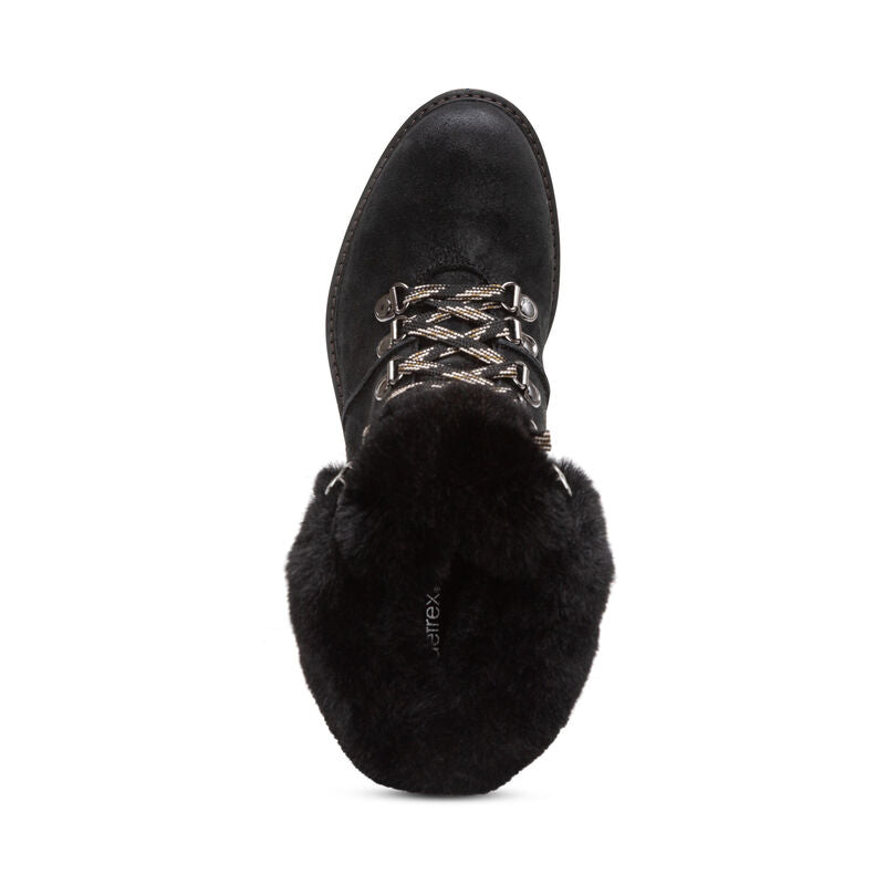 Brooklyn Fur Lace-Up Boot - Black