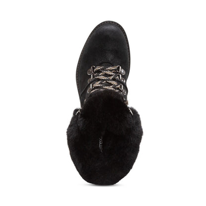 Brooklyn Fur Lace-Up Boot - Black