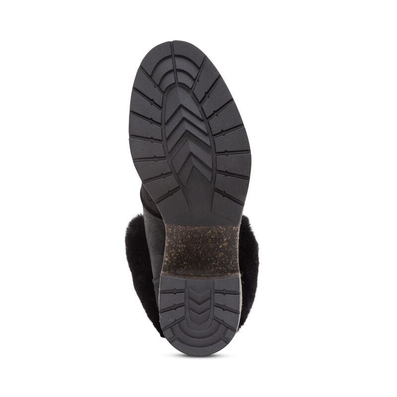 Brooklyn Fur Lace-Up Boot - Black