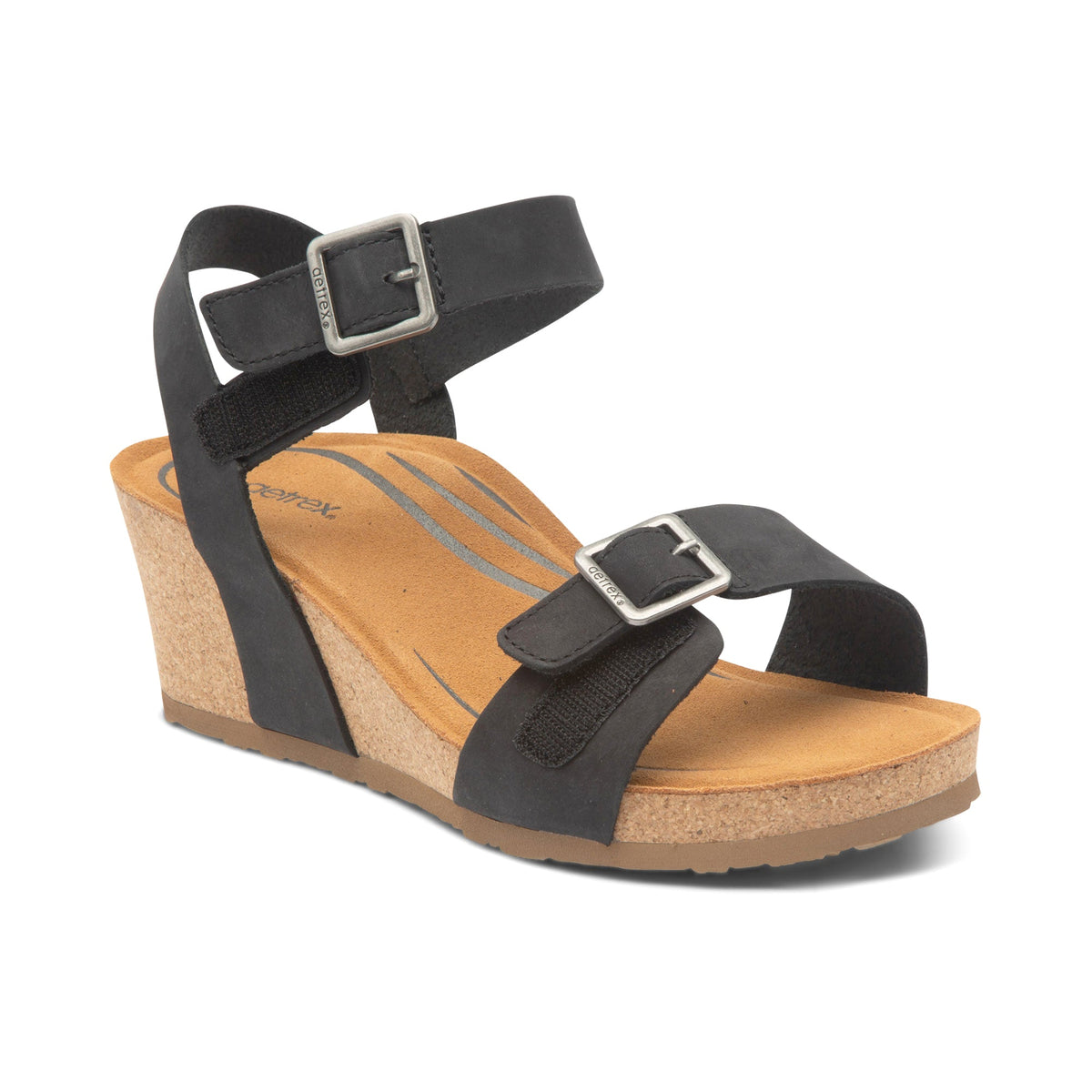 Lexa Quarter Strap Wedge - Black