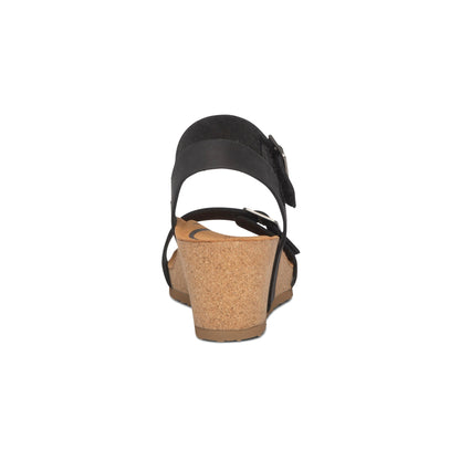 Lexa Quarter Strap Wedge - Black