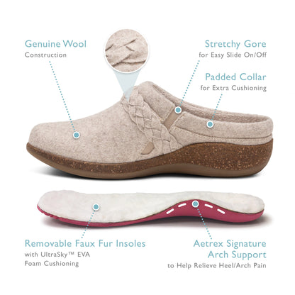 Libby Comfort Clog - Oatmeal Wool
