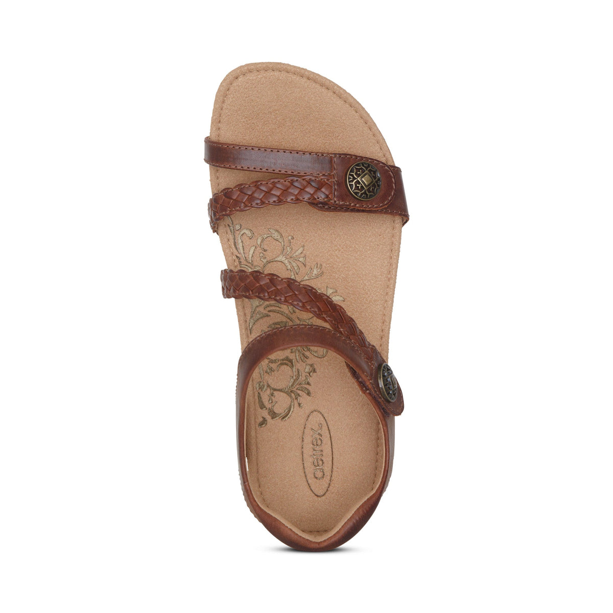 Jillian Braided Quarter Strap Sandal - Walnut
