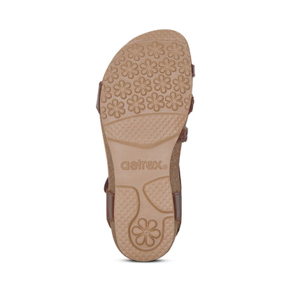 Jillian Braided Quarter Strap Sandal - Walnut