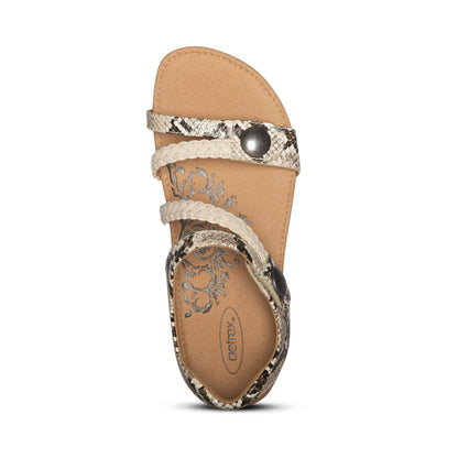Jillian Braided Quarter Strap Sandal - Snake