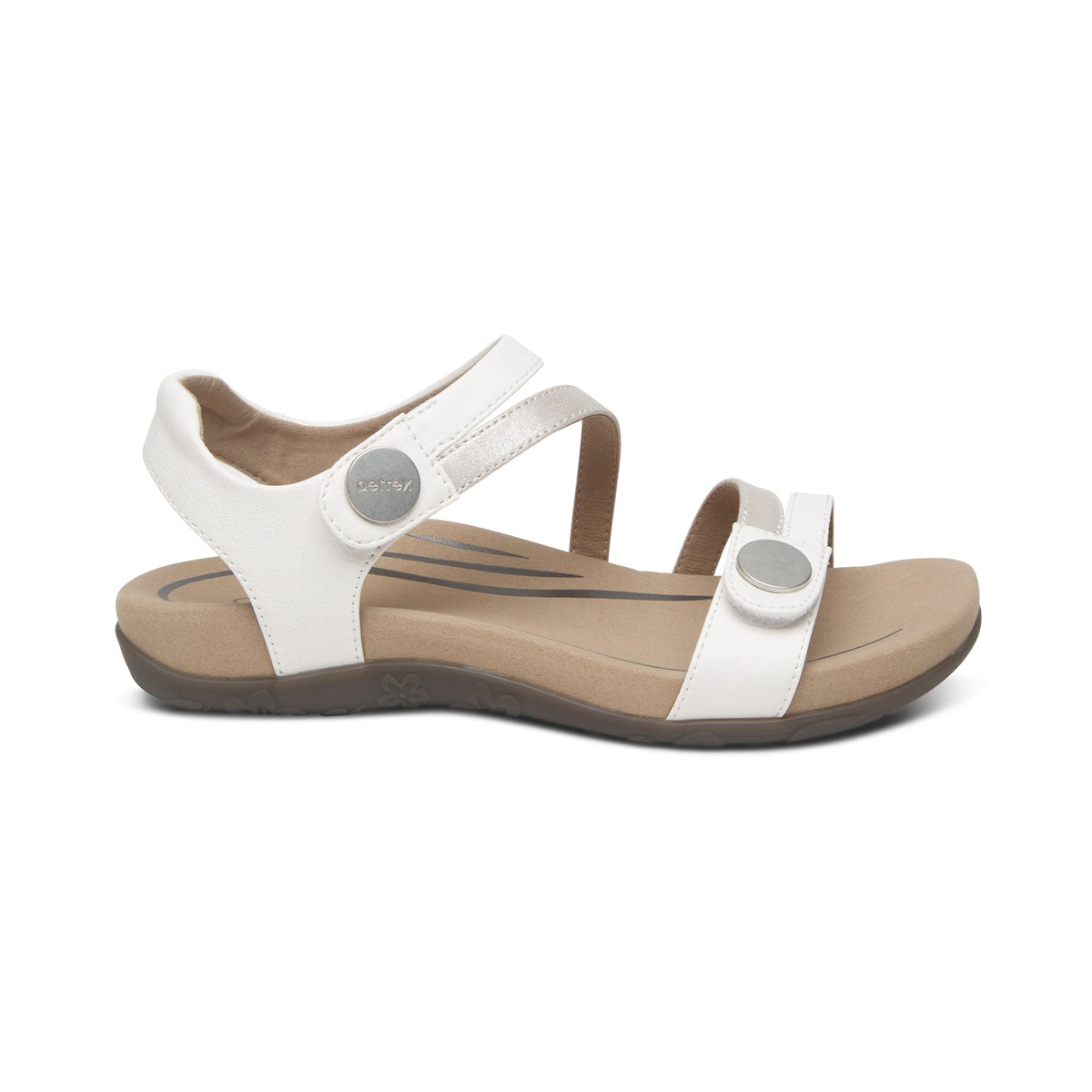 Jess Adjustable Quarter Strap Sandal - White