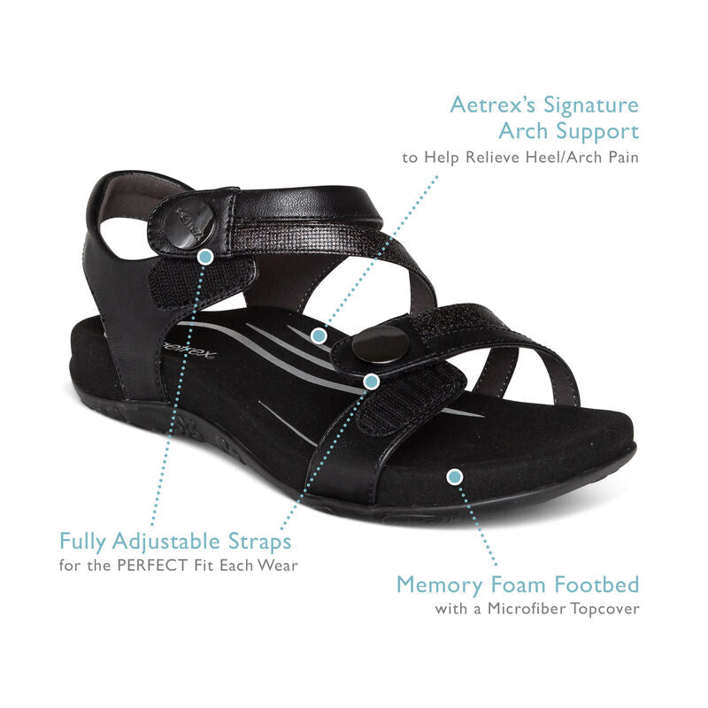 Jess Adjustable Quarter Strap Sandal - White