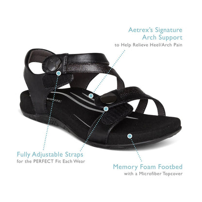 Jess Adjustable Quarter Strap Sandal - White